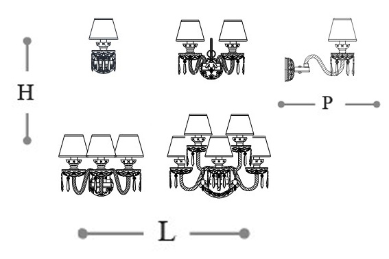 Dimensiones de la Lámpara de Pared Chanel Opera Italamp